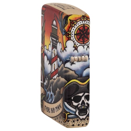 Zippo 2024 Zippo Nautical Tattoo Design, White Matte,  ZIP-49532